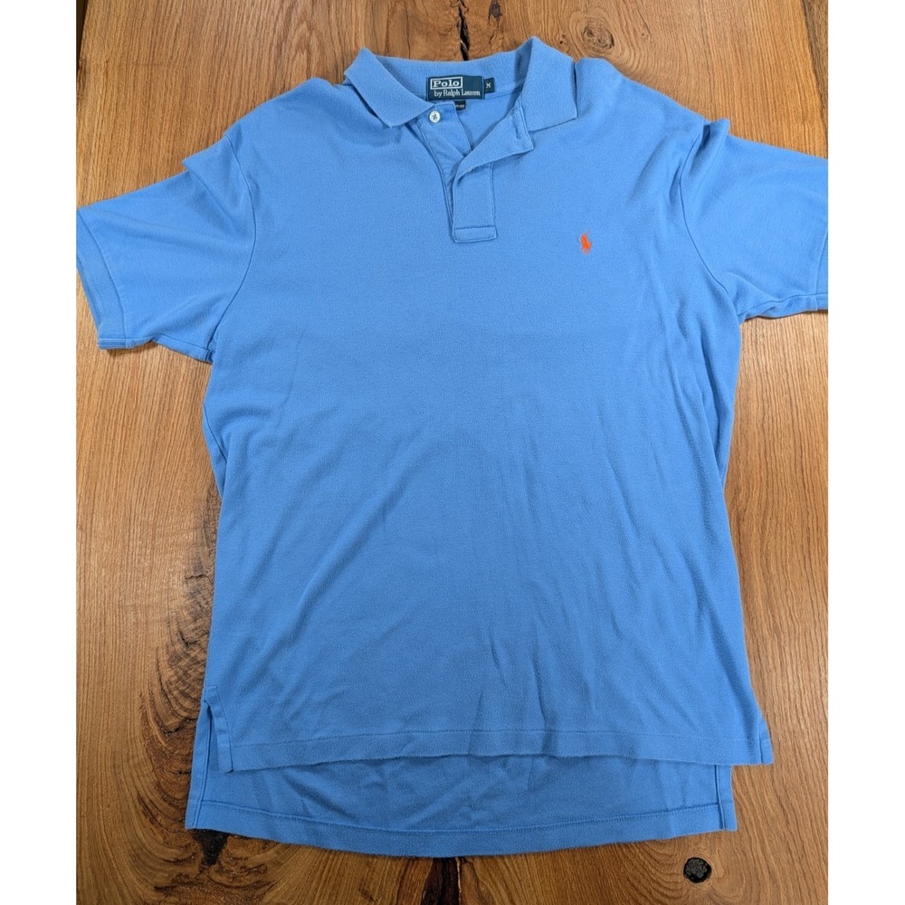 Polo Ralph Lauren Polo Shirt Mens M Blue Short Sleeve Pony‎ Logo Cotton